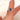 Close-up of 155ct Cornflower Lavender Sapphire Diamond Oval Three Stone Ring on hand
