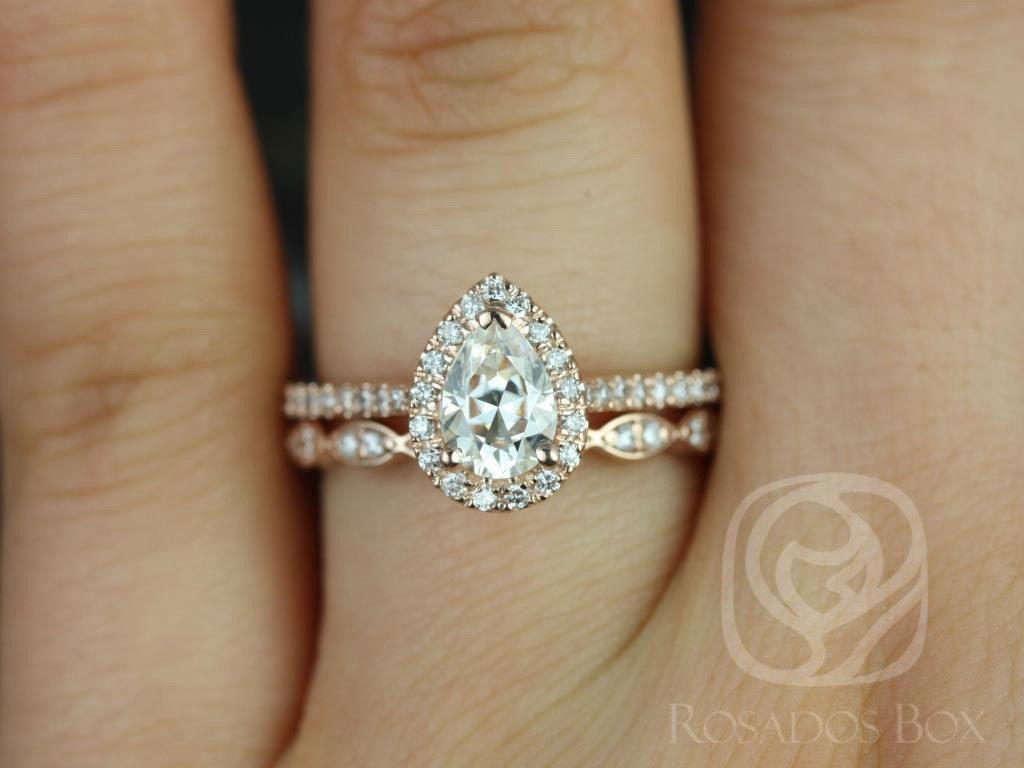 Tabitha 7x5mm Christie 14kt Rose Gold Pear Moissanite and