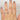 Hand wearing 14kt plain matching band next to 2MM Dakota gold wedding ring