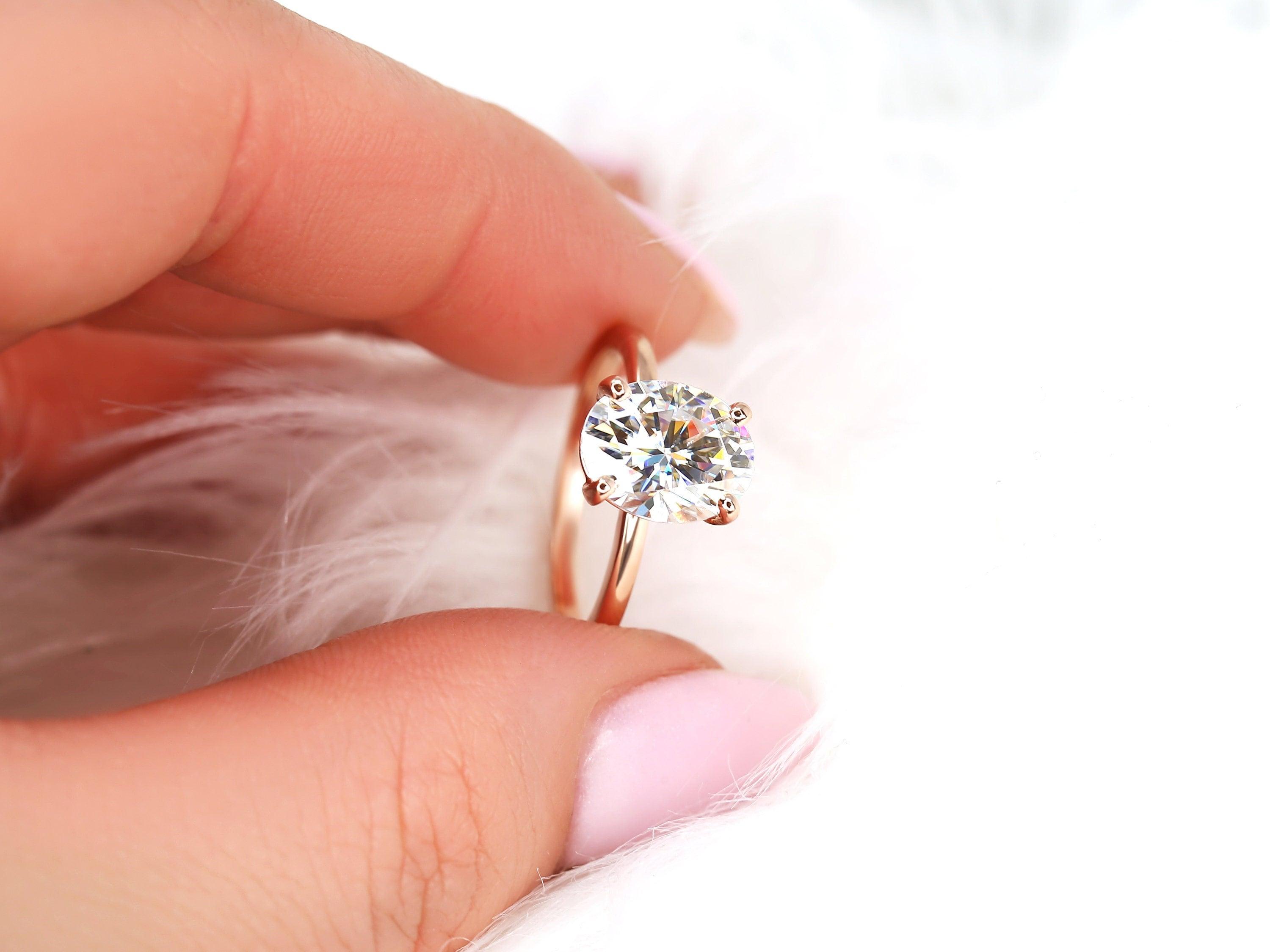 3ct Dakota 10x8mm 14kt Gold NEO Moissanite Oval Solitaire Ring