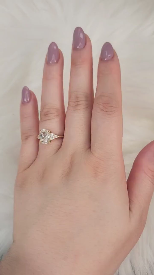 2.53ct Cassie 14kt Diamond Cushion Cluster Ring,Cushion Engagement Ring,Unique Diamond Ring,Cushion Cut Ring,Diamond  Engagement Ring