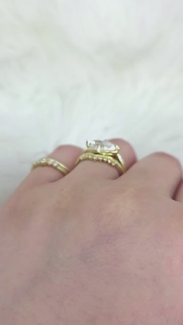 1.50ct Scullie & Lonnie 14kt Diamond East West Marquise Solitaire Wedding Ring Set,Marquise Cut Ring,Marquise Diamond Engagement Ring