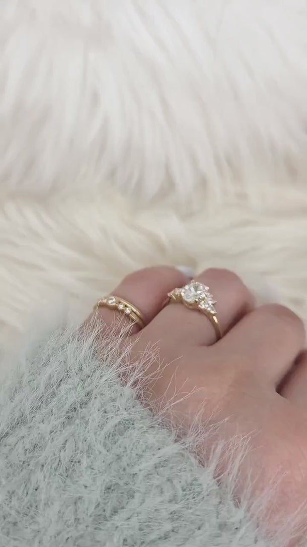 1ct Wisteria 14kt Gold Diamond Cluster Ring,Art Deco Ring,Unique Oval Engagement Ring,Oval Floral Cluster Ring,Oval Multi-Stone Ring