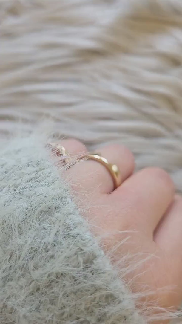 Codi 2.0 4mm 14kt Gold Cigar Band,Unique Cigar Ring,Nesting Ring,Cut Out Ring,Cigar Band,Unique Gold Ring,Wedding Ring,Gift for Her
