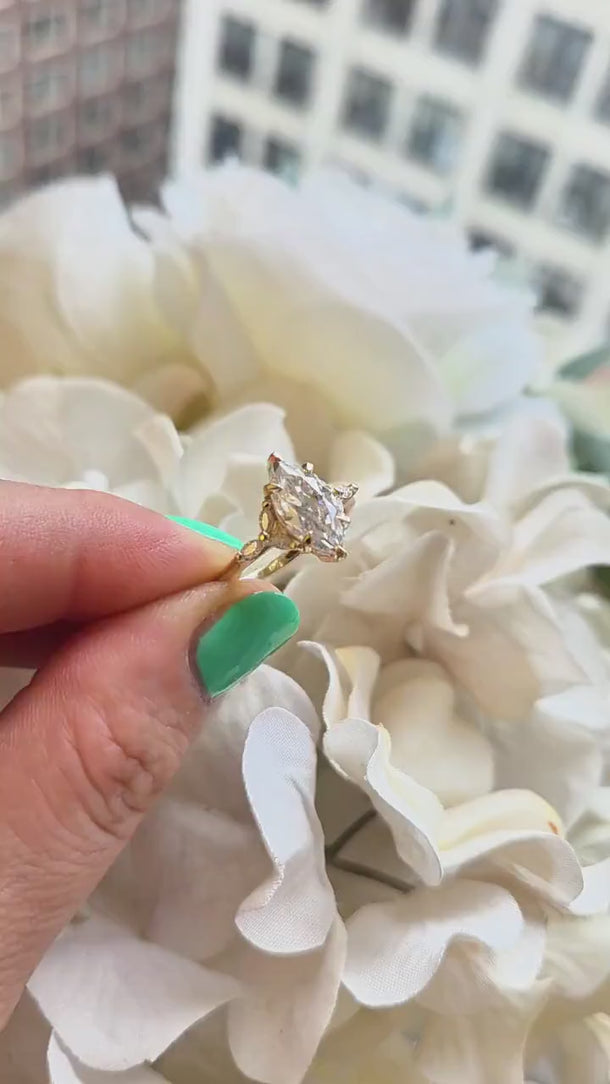 1.50ct Glaide 14kt Diamond Marquise Cluster Ring,Marquise Three Stone Ring,Unique Engagement Ring,Marquise Wedding Ring,Anniversary Ring