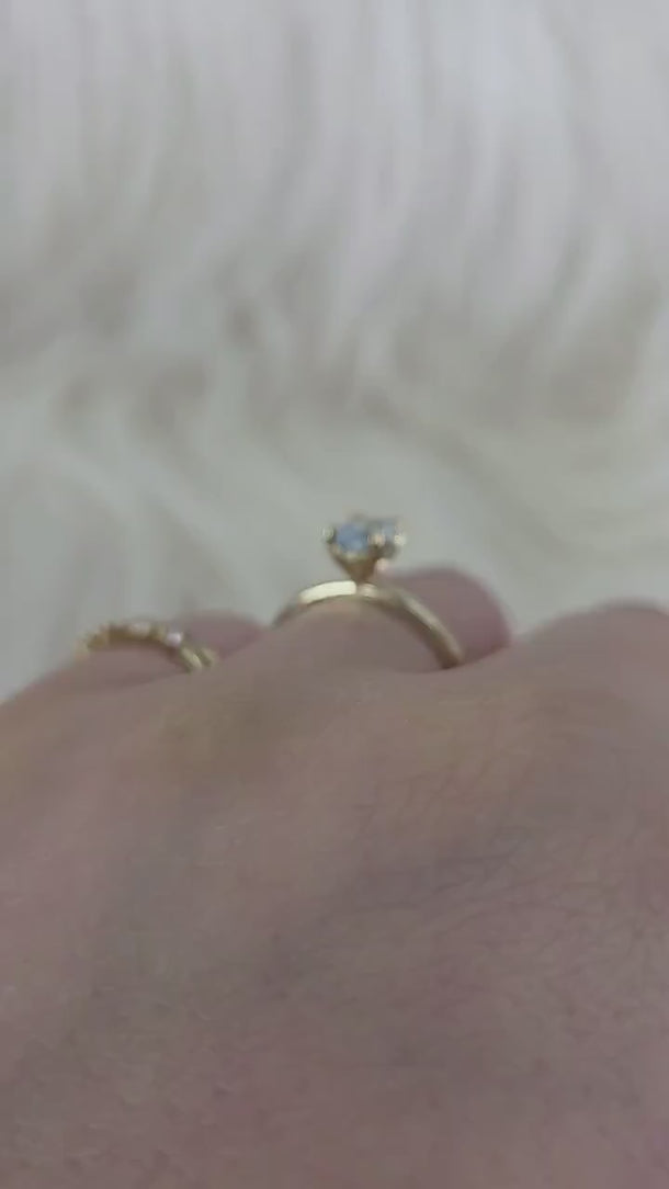 Dakota 7x5mm 14kt Aquamarine Oval Solitaire Ring,Oval Engagement Ring,Anniversary Gift,March Birthstone,Aquamarine Ring,Birthstone Ring