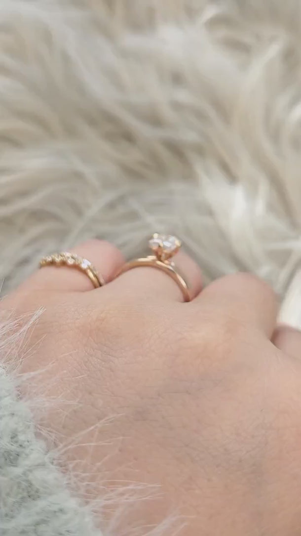 1.75ct Ruth 8x6mm & Codi 14kt Moissanite Emerald Cut Solitaire Bridal Set,Emerald Cut Wedding Ring Set,Emerald Engagement Ring Set