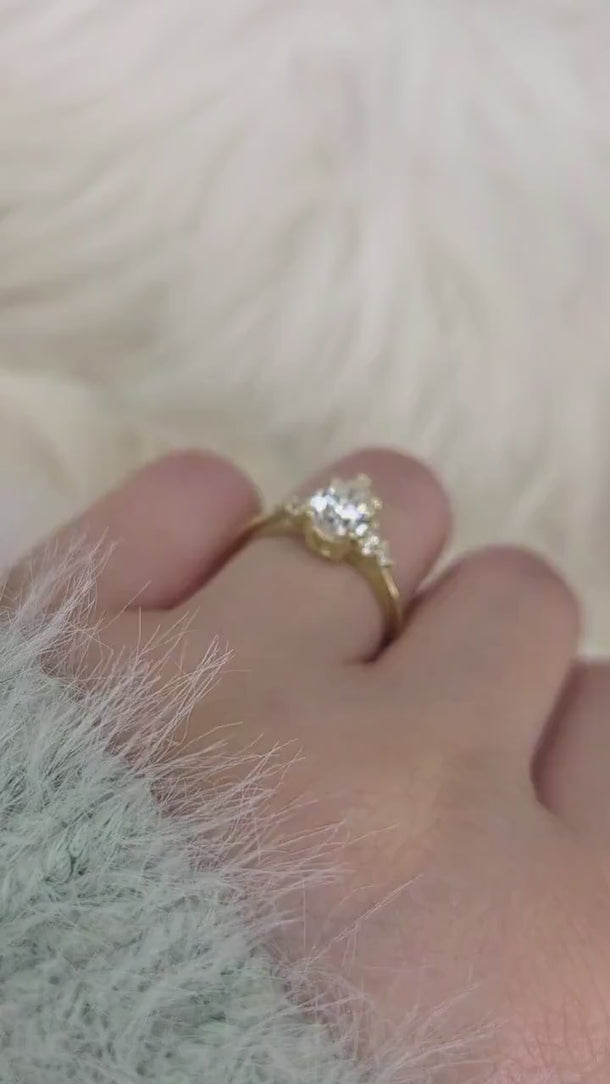 1.25ct Juliet 14kt Gold Diamond Pear Cluster Ring,Pear Cut Ring,Unique Diamond Ring,Vintage Wedding Ring,Anniversary Ring,Multi-Stone Ring
