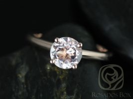 Rosados Box Alberta 7mm Rose Gold Round Morganite Tulip Solitaire Engagement Ring