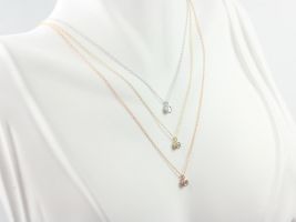 Rosados Box Margie 14kt Gold Dainty Diamond Floating Layering Solitaire Necklace