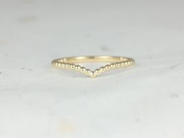 Rosados Box Bodhi 14kt Yellow Gold Chevron Beads Stackable V Ring (S.L.A.Y. Collection)