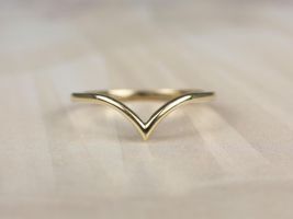 Rosados Box Willow 14kt Yellow Gold Chevron Flair V Ring (S.L.A.Y. Collection)