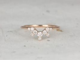 Rosados Box Lucia 14kt Rose Gold Tiara Crown Diamonds Snowflake Nesting Ring