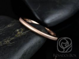 Rosados Box Dax 2mm 14kt Rose Gold Rounded Pipe Matte or High Finish Band (Chic Classics Collection)