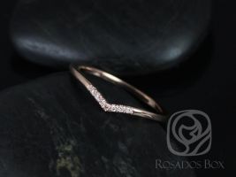 Rosados Box Momo 14kt Rose Gold Chevron Diamond V Ring (S.L.A.Y. Collection)